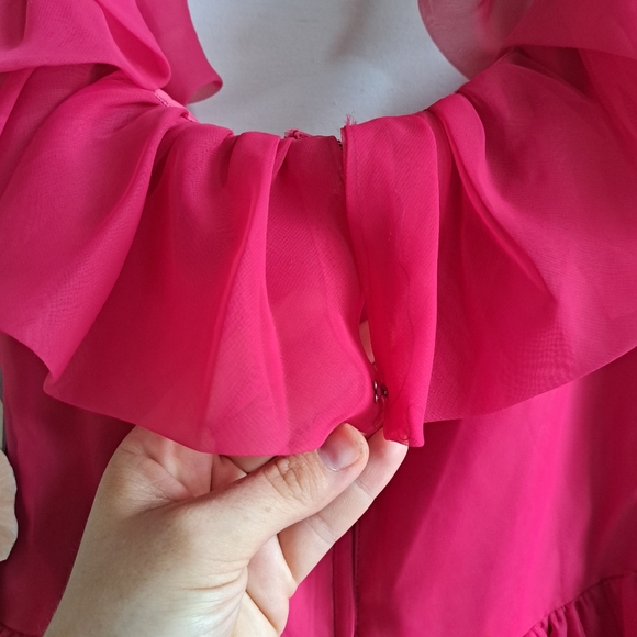 1950's Evening Dress Fuschia Vintage Homemade Prom Size XS/S Pink Wedding Guest - Picture 4 of 7